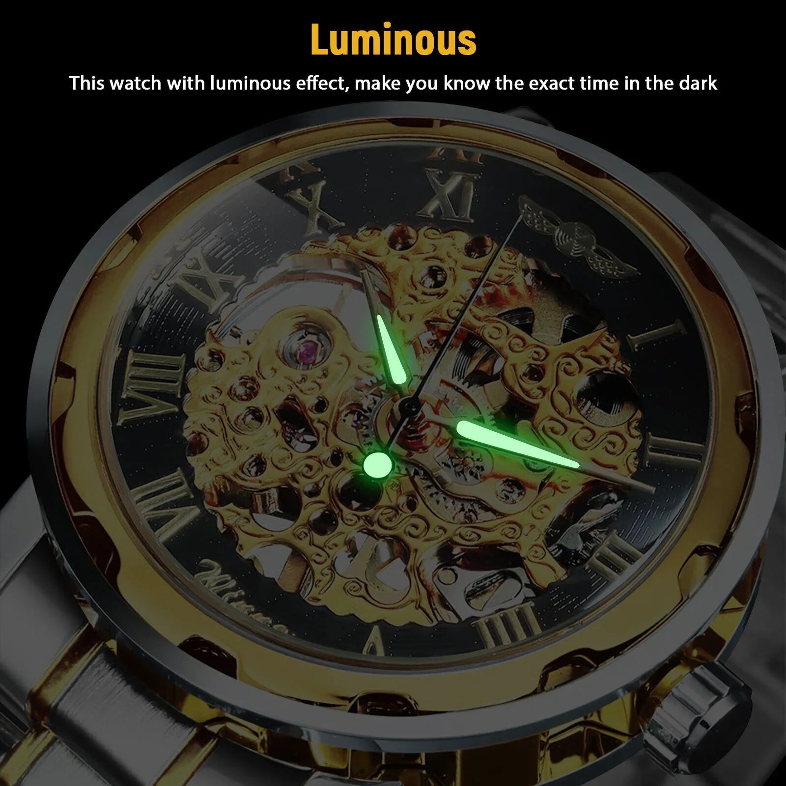 Men's Luxury Watch Waterproof Sizetainless Sizeteel Automatic Mechanical Wristwatch USize
