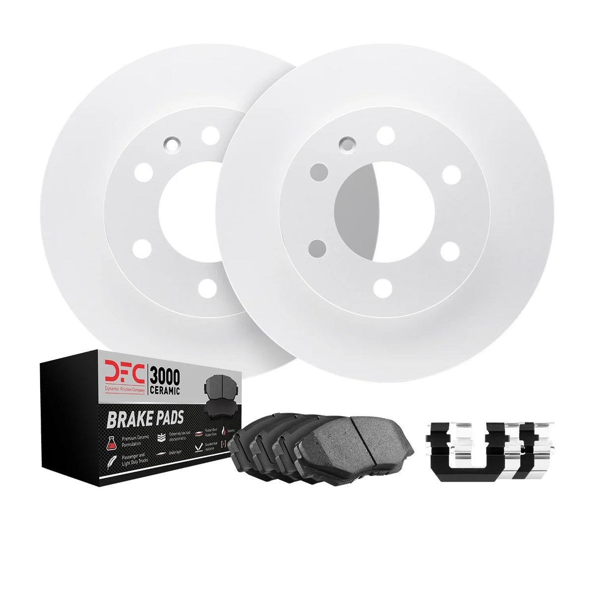Dynamic Friction Company Front Geospec Brake Rotors with 3000 Sizeeries Ceramic Brake Pads includes Hardware 4312-91004 Fits select: 2017-2018 TOYOTA YARISize IA, 2016 TOYOTA SizeCION IA