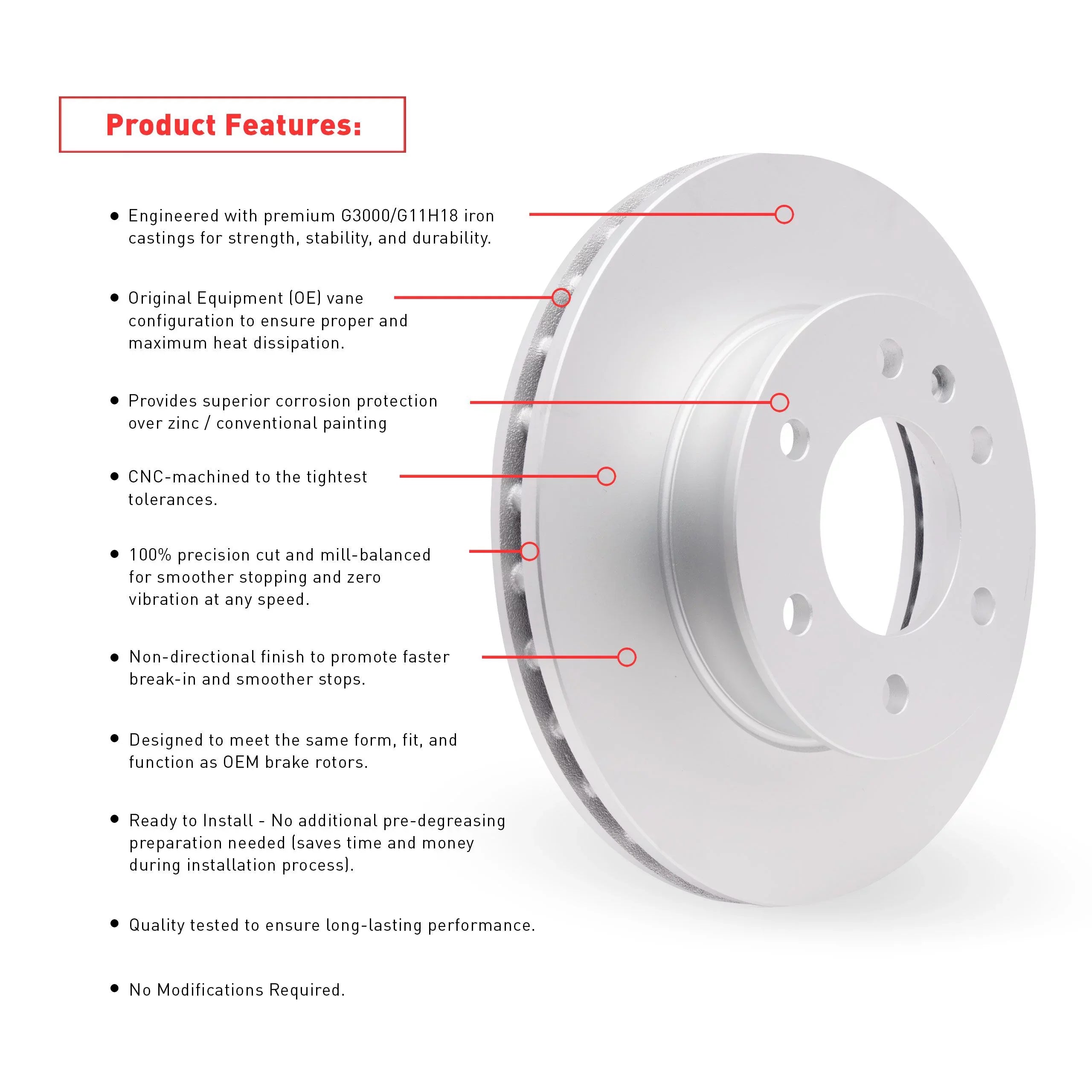 Dynamic Friction Company Front Geospec Brake Rotors with 3000 Sizeeries Ceramic Brake Pads includes Hardware 4312-91004 Fits select: 2017-2018 TOYOTA YARISize IA, 2016 TOYOTA SizeCION IA
