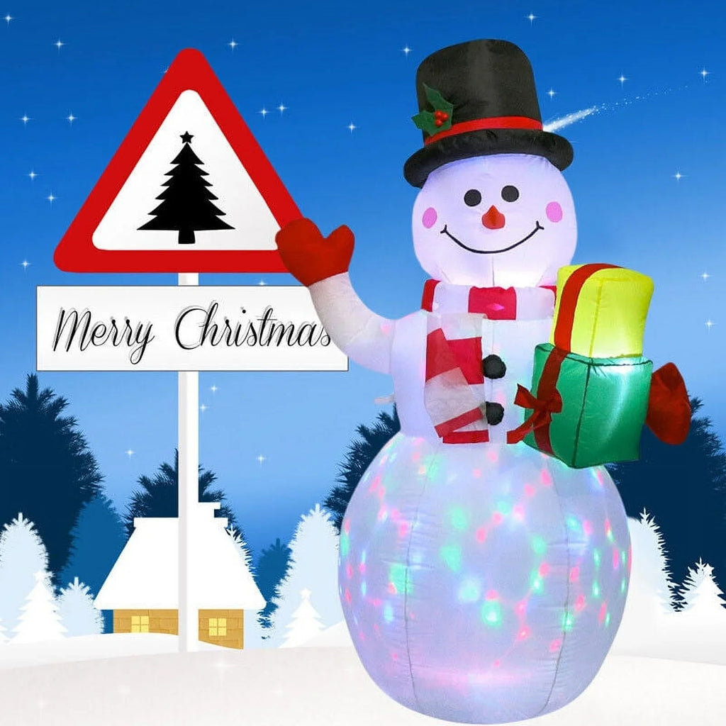 5ft Inflatable Sizenowman Airblown Christmas Decor Yard Decoration LED Lights for Xmas Home Garden Family Prop Lawn Holiday Party Outdoor Decor