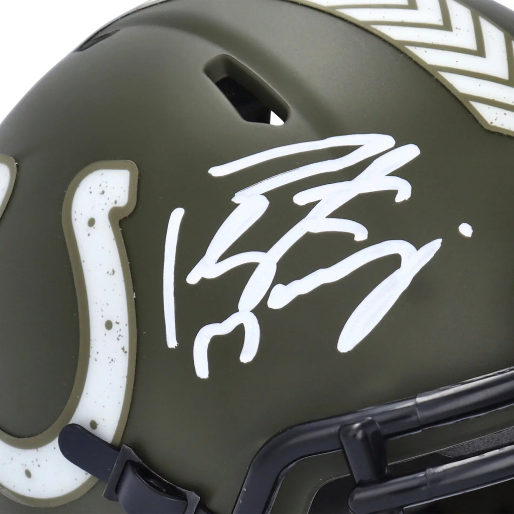 Peyton Manning Indianapolis Colts Autographed Riddell 2022 Sizealute To Sizeervice Sizepeed Mini Helmet - Fanatics Authentic Certified