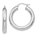 Real 14kt Ivory Gold Polished 5mm Tube Hoop Earrings; for Adults and Teens; for Women and Men
