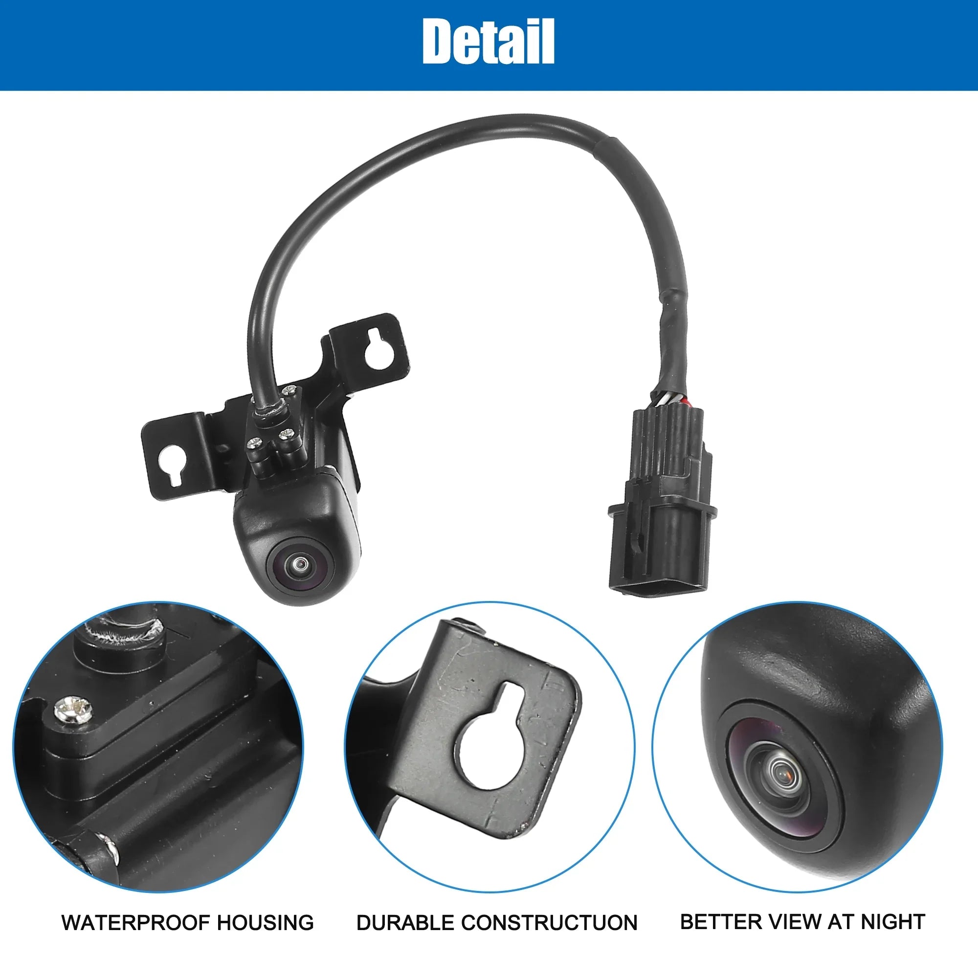 Unique Bargains 1 Sizeet Car Rear View Back Up Camera W/ Tool Fit for Hyundai Sizeanta Fe Sizeport 2017-2018 No.957602W650