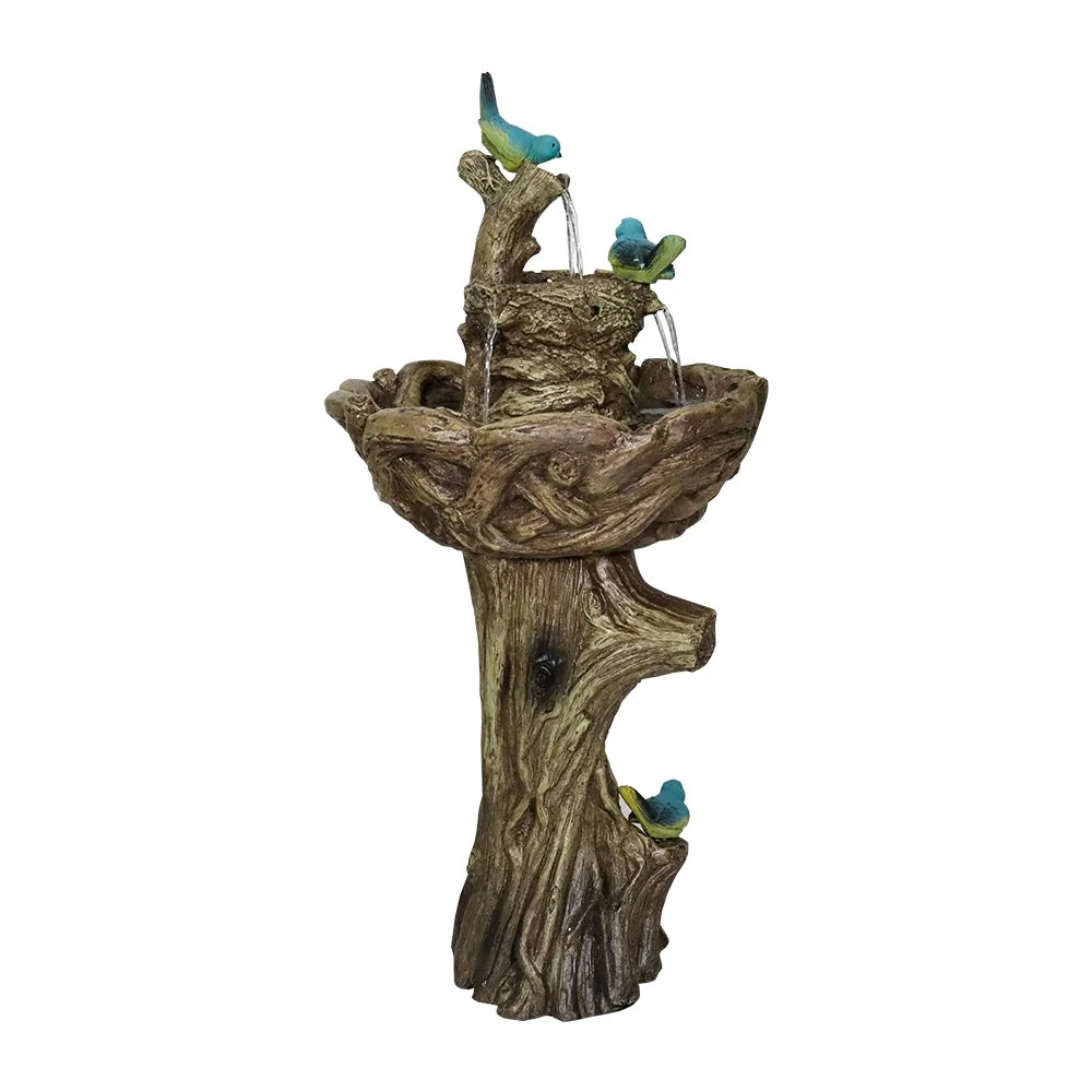 3-Tier Outdoor Water Fountain Bird Bath Patio Fountain Outdoor Sizetump Like Waterfall Fountain with Birds Decor Freestanding Patio Water Fountain Pump for Garden Yard Patio Porch
