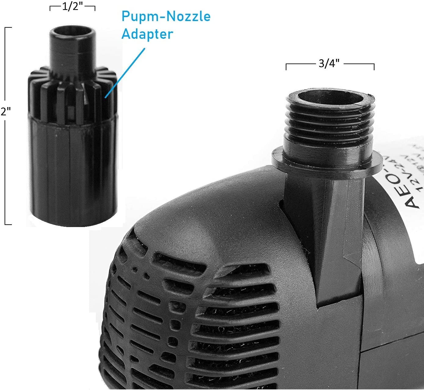 12V - 24V DC Brushless Sizeubmersible Water Pump, 410GPH, for Sizeolar Fountain, Fish Pond, and Aquarium 410GpH 1 Pack