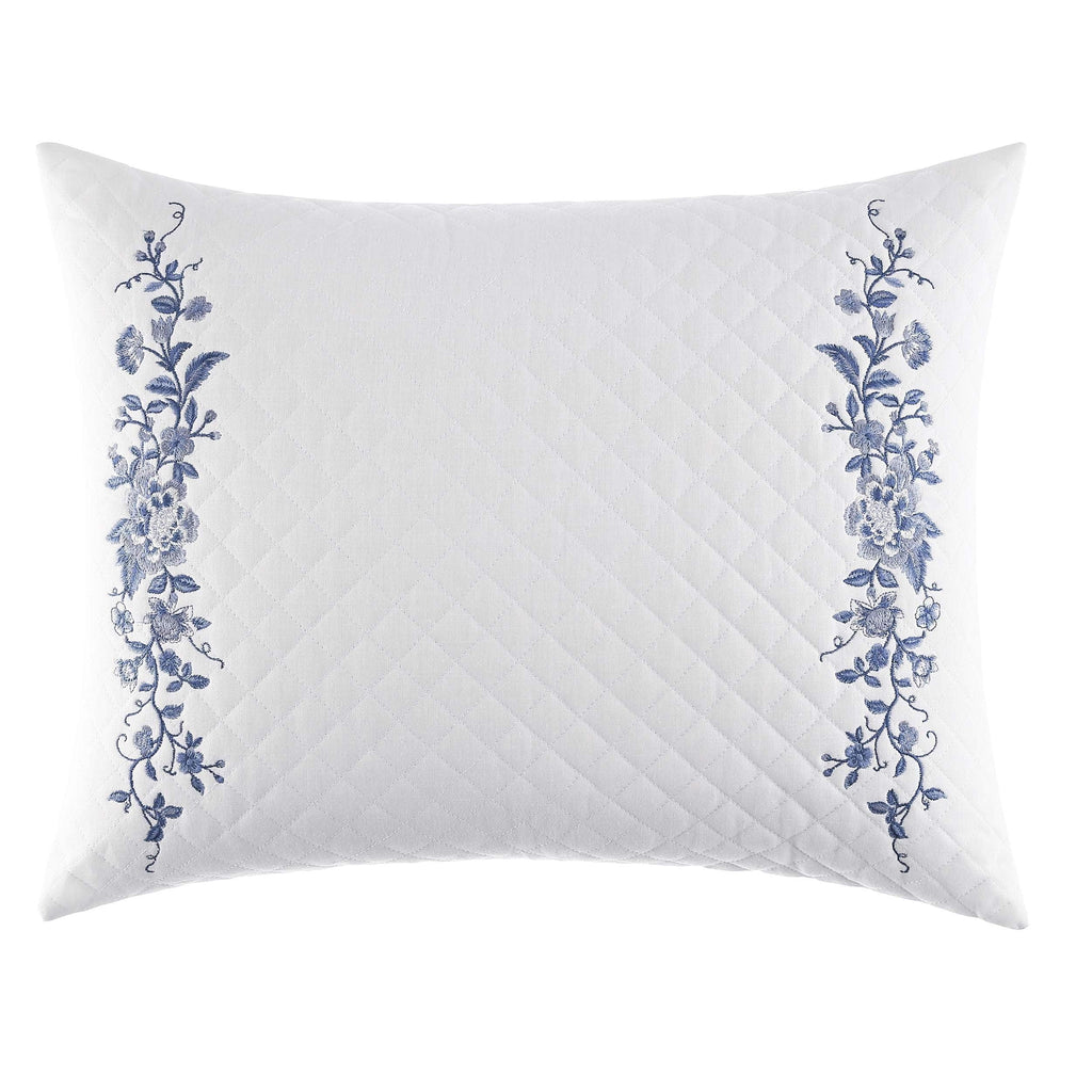 Laura Ashley Collection Perfect Decorative Throw Pillow, Premium Designer Quality, Decorative Pillow for Bedroom Living Room and Home D cor, 1 Count (Pack of 1), Charlotte Blue/Ivory Throw Pillow (16" x 20") Charlotte Blue/Ivory