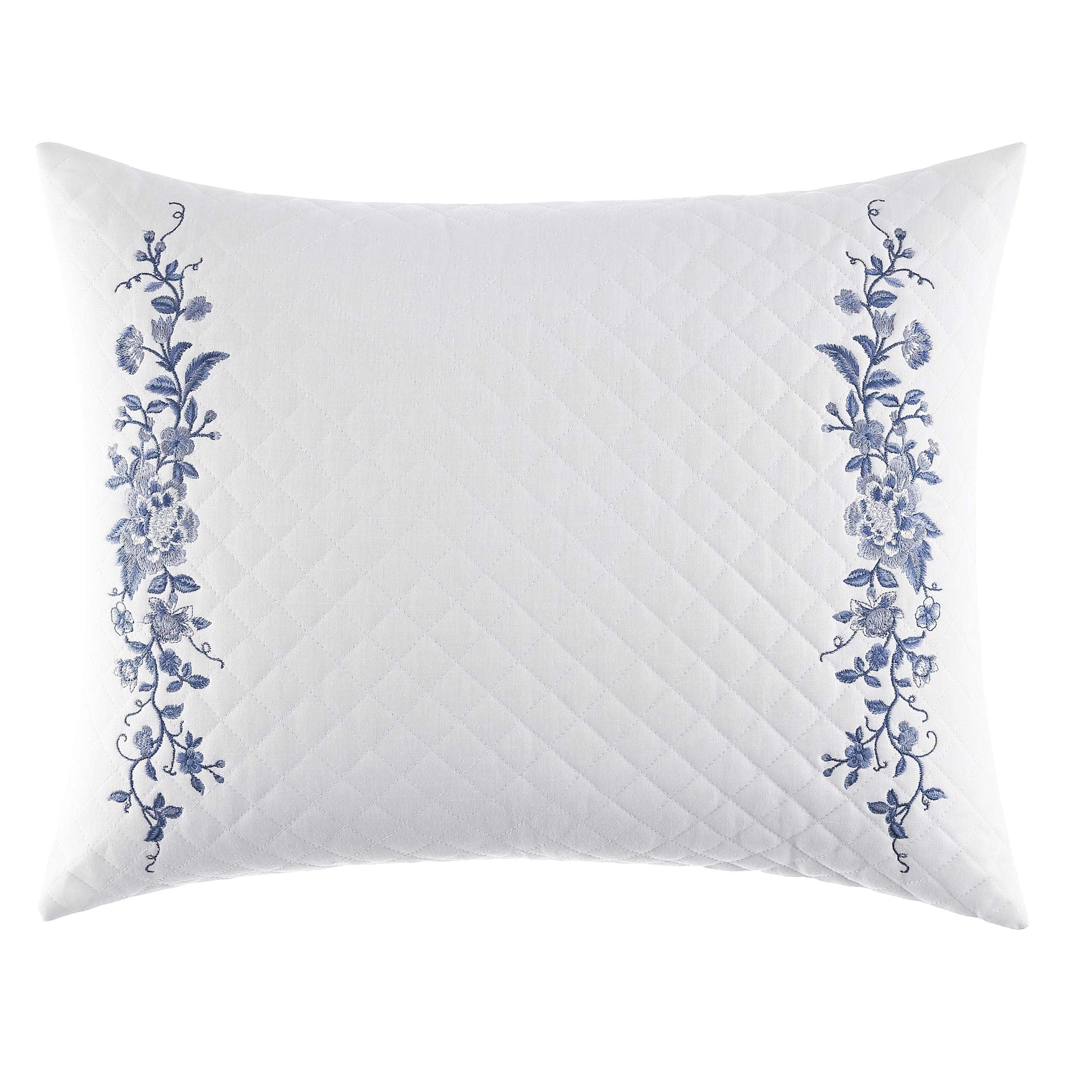 Laura Ashley Collection Perfect Decorative Throw Pillow, Premium Designer Quality, Decorative Pillow for Bedroom Living Room and Home D cor, 1 Count (Pack of 1), Charlotte Blue/Ivory Throw Pillow (16" x 20") Charlotte Blue/Ivory