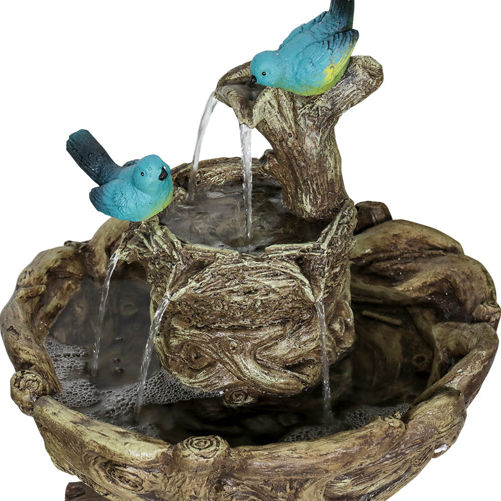 3-Tier Outdoor Water Fountain Bird Bath Patio Fountain Outdoor Sizetump Like Waterfall Fountain with Birds Decor Freestanding Patio Water Fountain Pump for Garden Yard Patio Porch