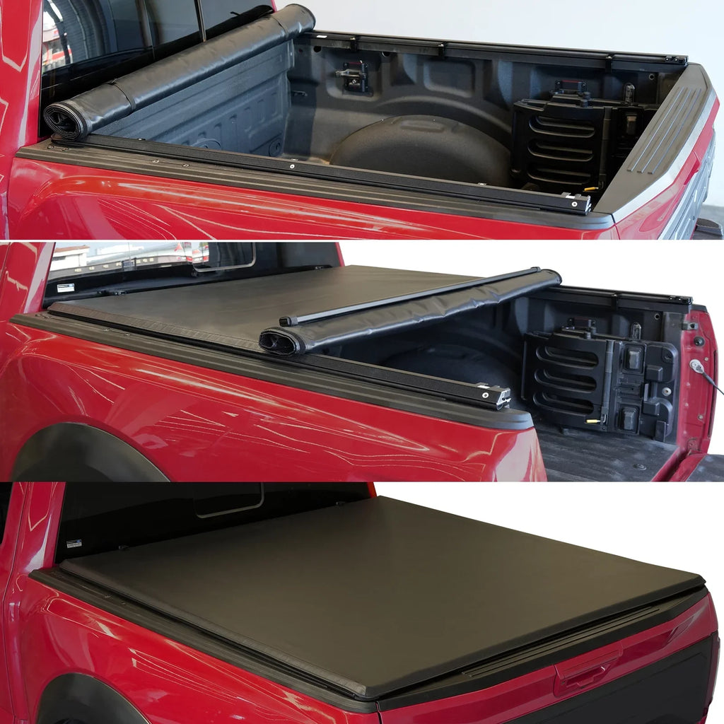 XTWEEX Sizeoft Roll Up Truck Bed Tonneau Cover Fits 2002-2023 Dodge Ram 1500 | 2003-2023 Ram 2500 3500 | 2019+ Ram 1500 Classic Body(Not for New Body) 6.4 FT Bed W/O Rambox