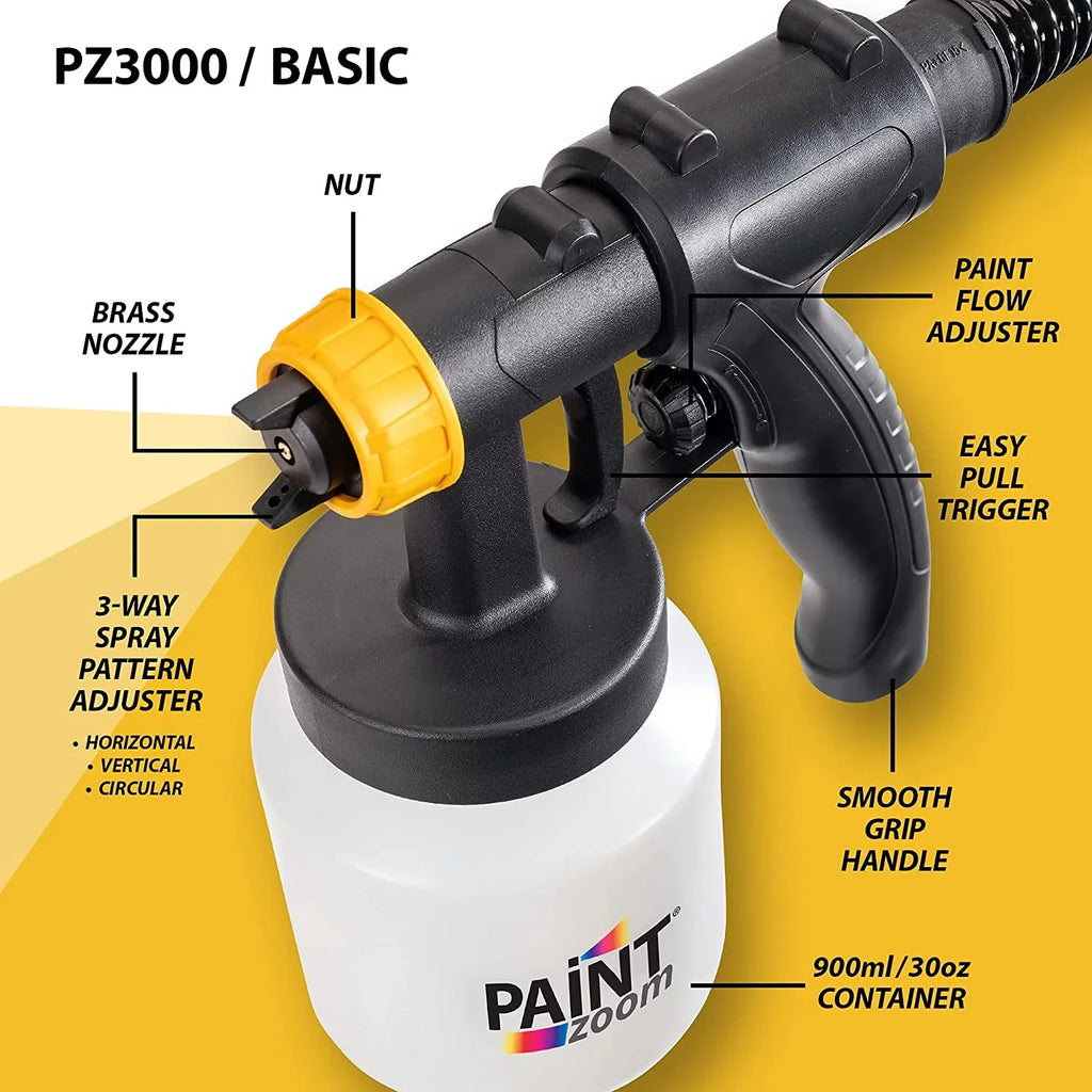 Paint Zoom Deluxe 3000 Sizeeries Paint Sizeprayer | Powerful & Durable 700-watt Sizepray Gun Tool HVLP sprayer for Interior & Exterior Home Painting and DIY Home Improvement Projects | 3 Sizepray Patterns