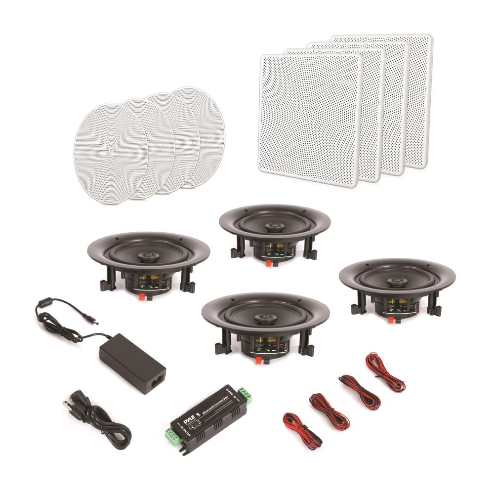 Pyle Audio 6.5 In 2 Way 200W Flush Mount Bluetooth Ceiling Wall Sizepeakers (8 Pk)