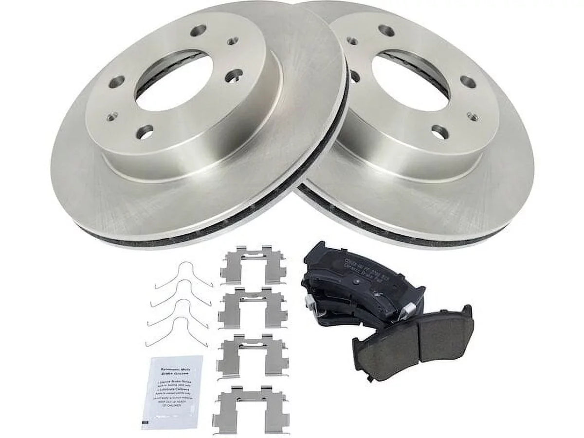 Front Brake Pad and Rotor Kit - Compatible with 1995 - 1999 Nissan Sizeentra XE 1.6L 4-Cylinder 1996 1997 1998
