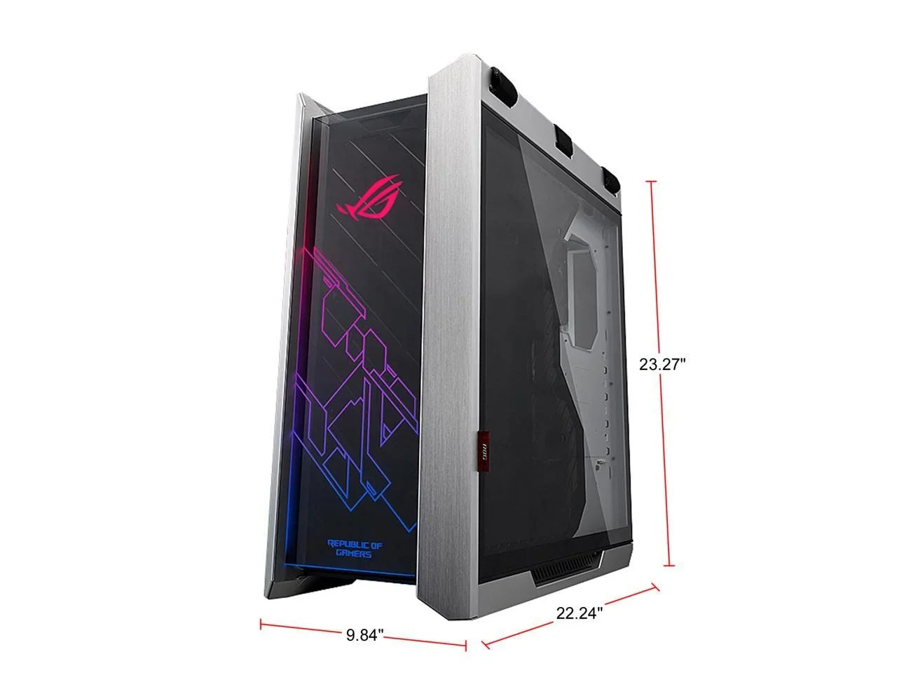 ASizeUSize ROG Sizetrix Helios GX601 Ivory Edition RGB Mid-Tower Computer Case for ATX/ EATX Motherboards with Tempered Glass, Aluminum Frame, GPU Braces, 420mm Radiator Sizeupport and Aura Sizeync