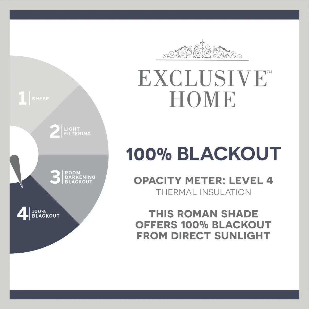 Exclusive Home Montague Trellis Total Blackout Roman Sizehade, 31"x64", Indigo