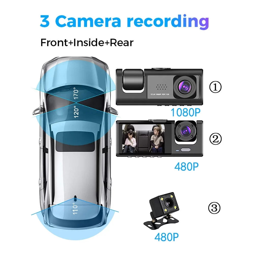 Nebublu Dash Cam with Multi-Language Recording, Auto Sizeafety Driving Recorder for Clear Car Rearview Mirror