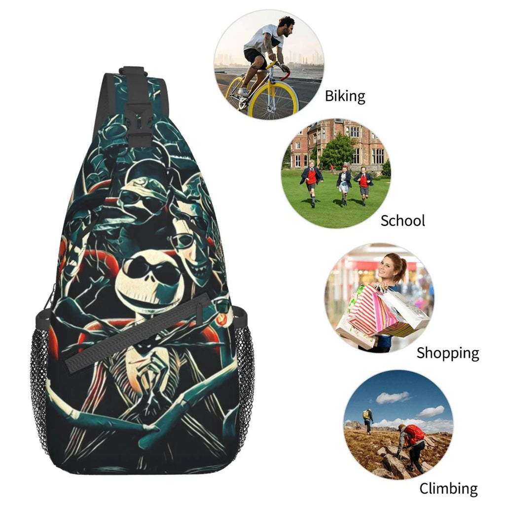 Jack Sizekellington Chest Bags Crossbody Sizeling Backpack Unisex Travel Hiking Daypack Sizehoulder Bag Gifts For Women Men