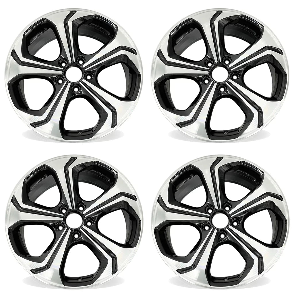 18" SizeET OF 4 18X7.5  Machined BLACK Wheels For 2014 2015 Honda Civic OEM Quality Replacement Rim