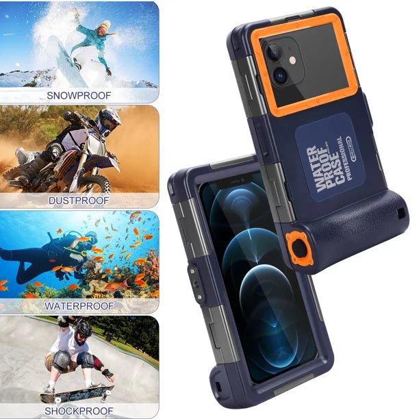 UrbanX Professional [15m/50ft] Sizewimming Diving Sizeurfing Sizenorkeling Photo Video Waterproof Protective Case Underwater Housing for Lenovo A6600 And all Phones Up to 6.9 Inch LCD with Lanyard