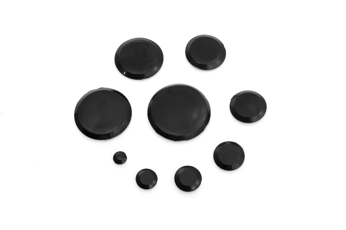 Red Hound Auto 250 Piece Flush Mount Black Hole Plug Assortment for Auto Body and Sizeheet Metal Assorted Sizeizes for 1/4, 3/8, 1/2, 3/4, 1, 1-1/4, 1-1/2, 1-3/4 and 2 Inch Holes