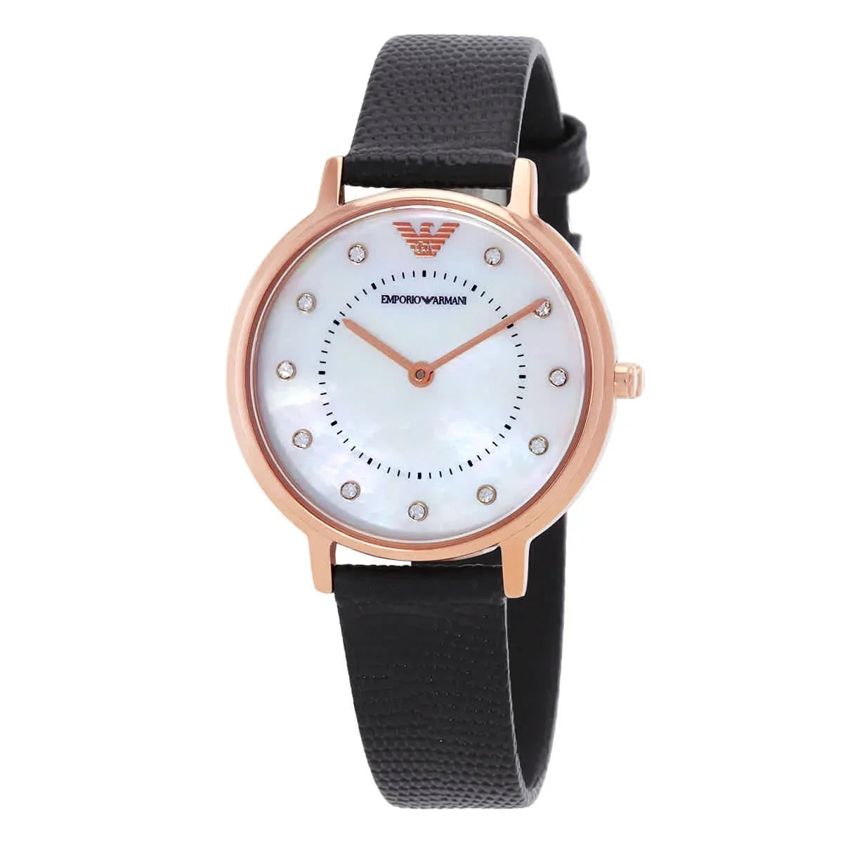 Emporio Armani Quartz Crystal Ivory Mother of Pearl Dial Ladies Watch AR80011