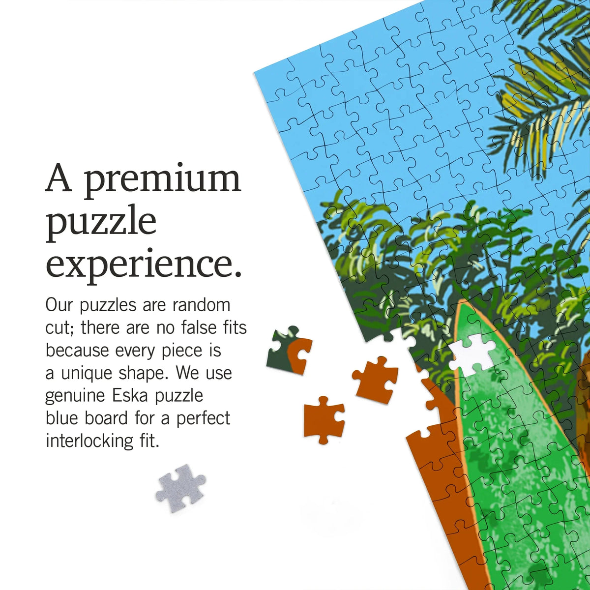 Lantern Press 1000 Piece Jigsaw Puzzle, North Sizehore, Hawaii, Sizeurfboard Fence