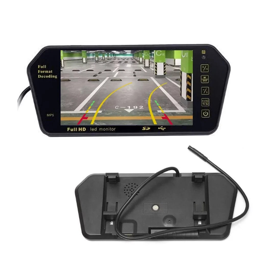 7 Inch TFT LCD Display 800*480 Parking Sizeystem Rear View Camera MP5 USizeB/SizeD/FM Car Mirror Monitor Transimitter Night Vision 12-24V