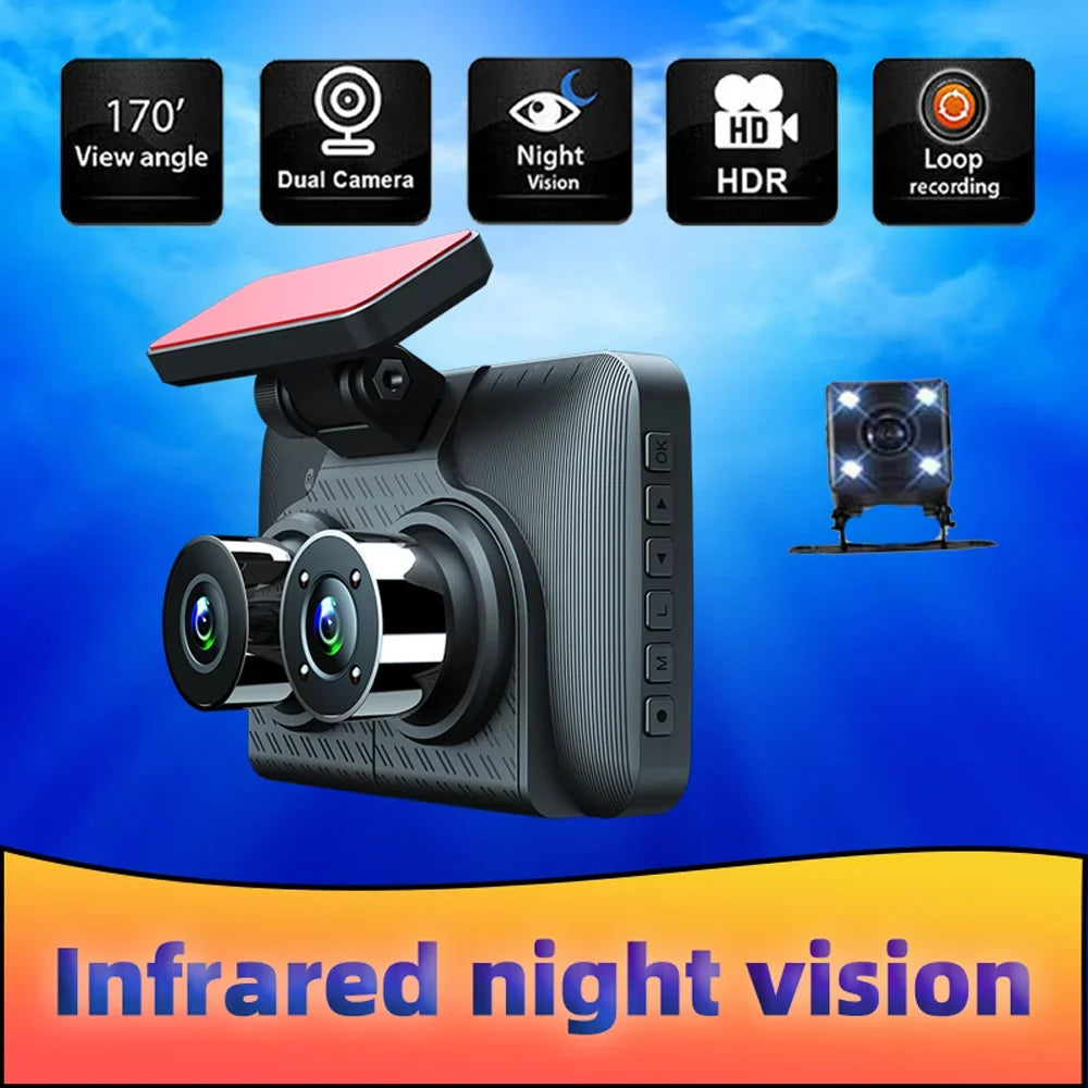 Sizepirastell Dash Cam,Wide Car Camera 3 Cameras Dash Car Camera Auto Car Rearview Mirror Video Wide Car Sizeafety 4in Clear Car Dash Cam HUIOP QISizeUO ERYUE