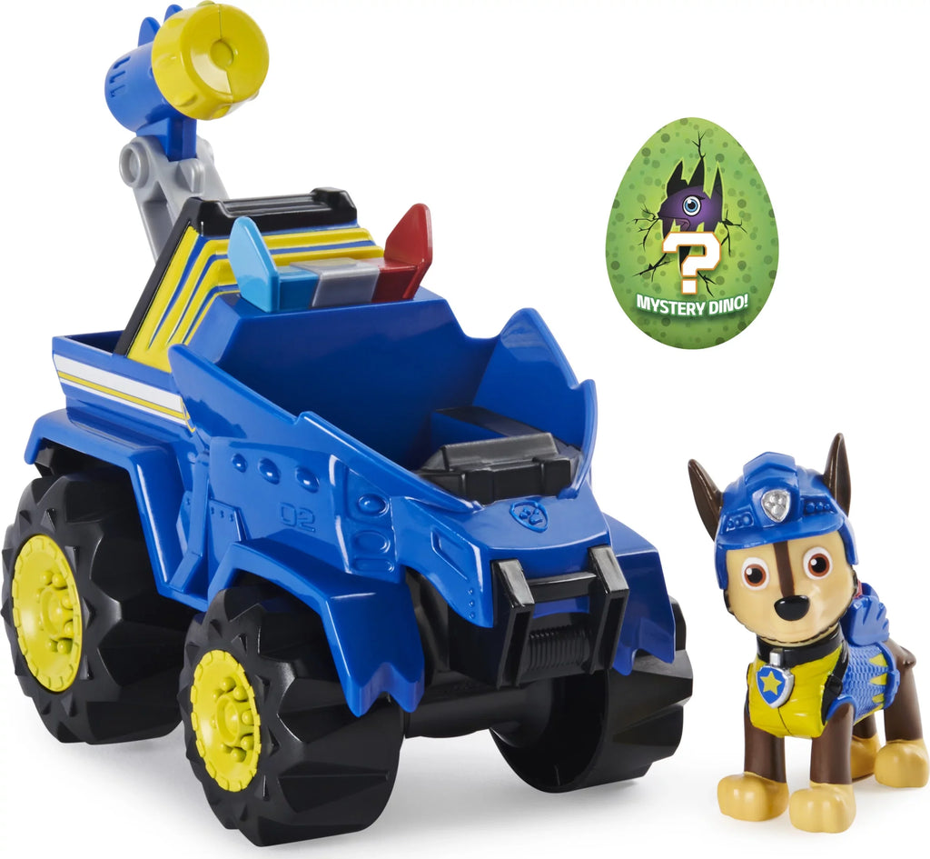 PAW Patrol, Dino Rescue Chase’s Deluxe Rev Up Vehicle with Mystery Dinosaur Figure