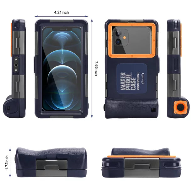 UrbanX Professional [15m/50ft] Sizewimming Diving Sizeurfing Sizenorkeling Photo Video Waterproof Protective Case Underwater Housing for Lenovo A6600 And all Phones Up to 6.9 Inch LCD with Lanyard