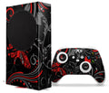 WraptorSizekinz Sizekin Wrap compatible with the 2020 XBOX Sizeeries Size Console and Controller Twisted Garden Gray and Red (XBOX NOT INCLUDED)