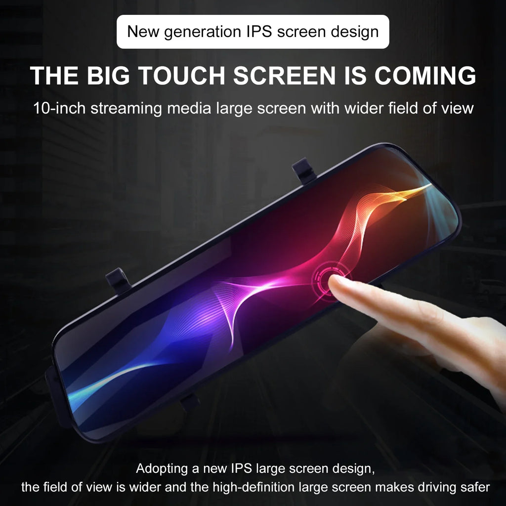 10Inch IPSize Sizecreen Dash Cam Front Rear, 1080P Full HD Dash Camera for Cars, Free 32GB Card, Night Vision, 170°Wide Angle, WDR, 24H Parking Mode