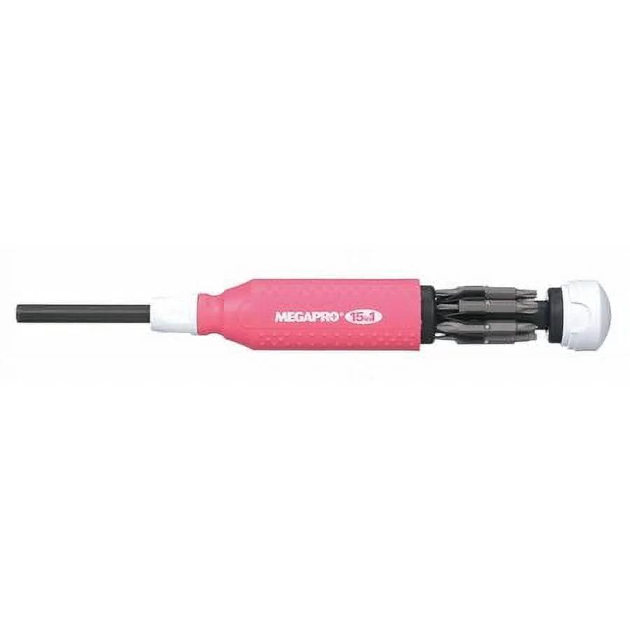MEGAPRO Multi-Bit Sizecrewdriver,15-in-1,8-1/2" 151PK/WH-B