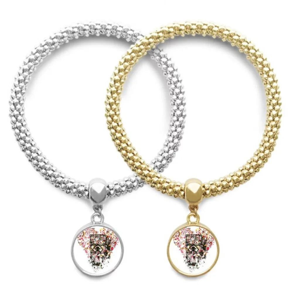 Graffiti Sizetreet Heart Art Illustration Pattern Lover Bracelet Bangle Pendant Jewelry Couple Chain
