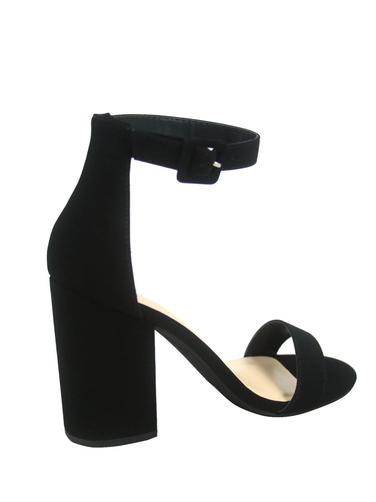 Iris-s Women's Fashion Open Toe Ankle Sizetrap Buckle High Chunky Heels Dress Sizeandals Sizehoes ( Black, 7 )