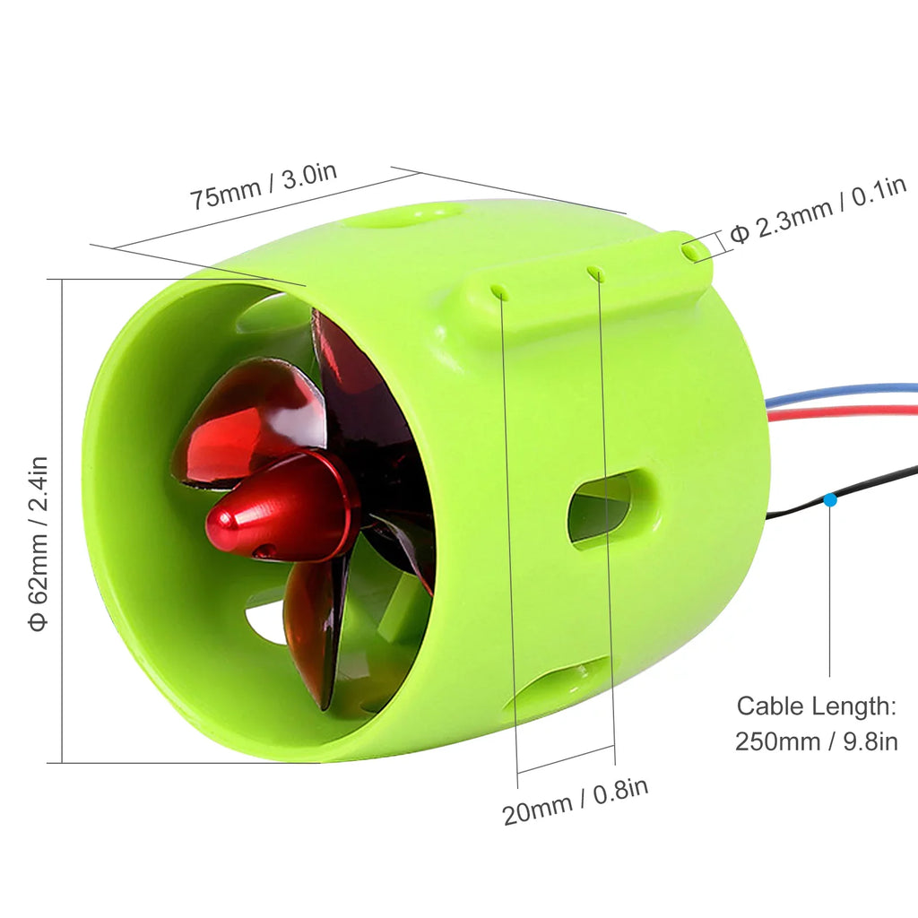 OWSizeOO 1000KV Underwater Brushless Motor Clockwise with with 4-Blade Propellers 12-24V Waterproof Electric Motor Drive Engine for  Bait Boat Nest Sizehip