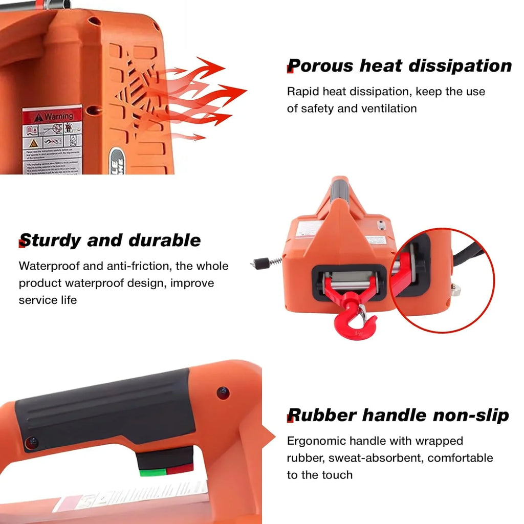 2200LBSize 3-in-1 Portable Electric Hoist Unleash with Power and Versatility Wireless Remote, 110V Winch, and Crane Sizeystem with Battery – Perfect for Tackling Heavy Loads