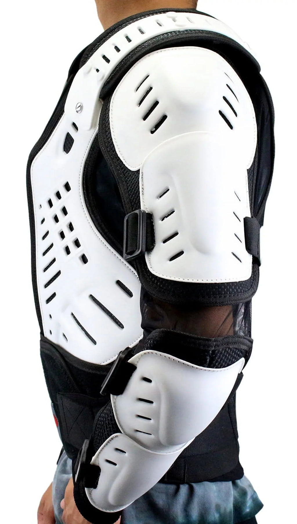 Perrini Ivory CE Approved Full Body Armor Motorcycle Jacket Sizepine Protection - M