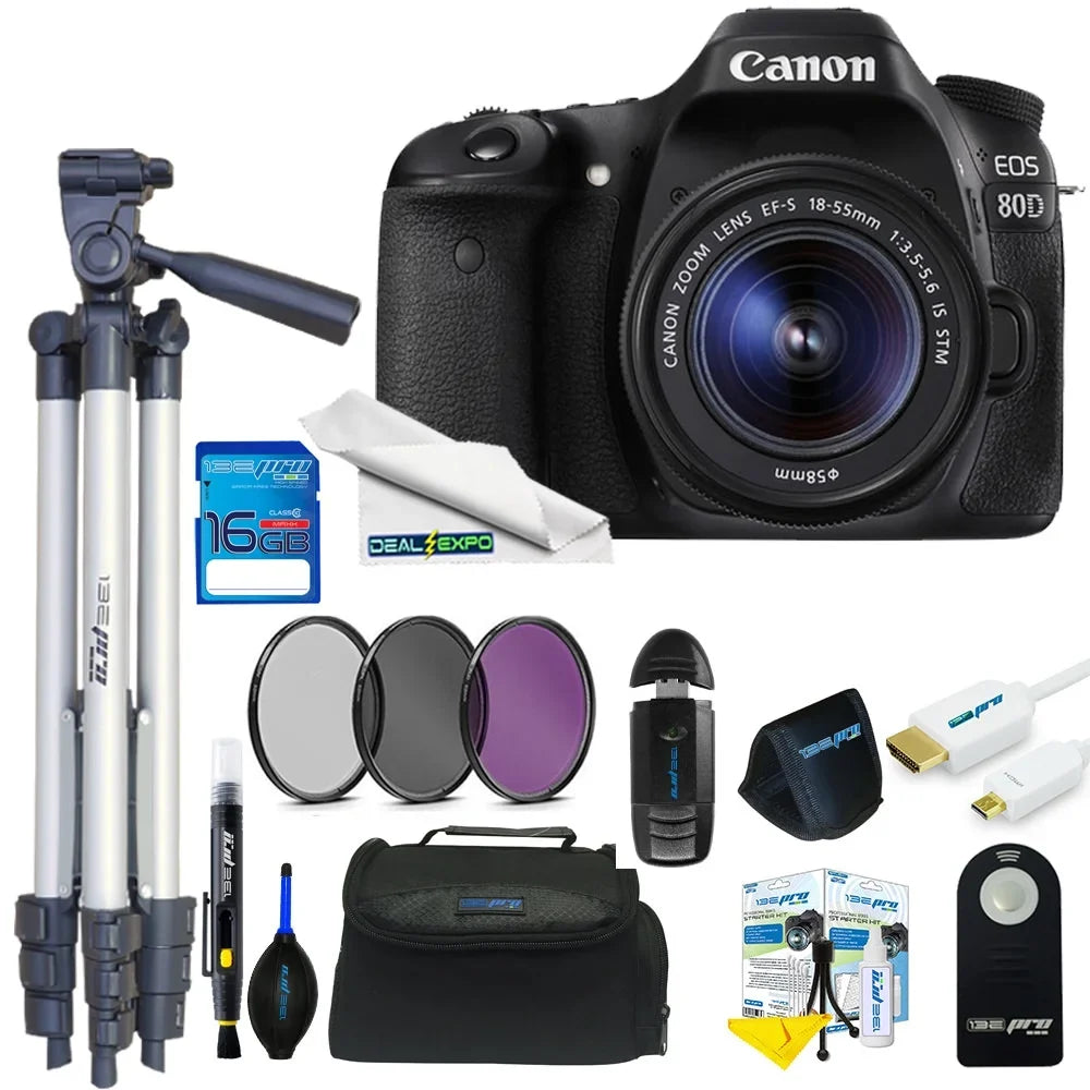 Canon EOSize 80D DSizeLR Camera with 18-55mm Lens + 16GB Expo Basic Kit
