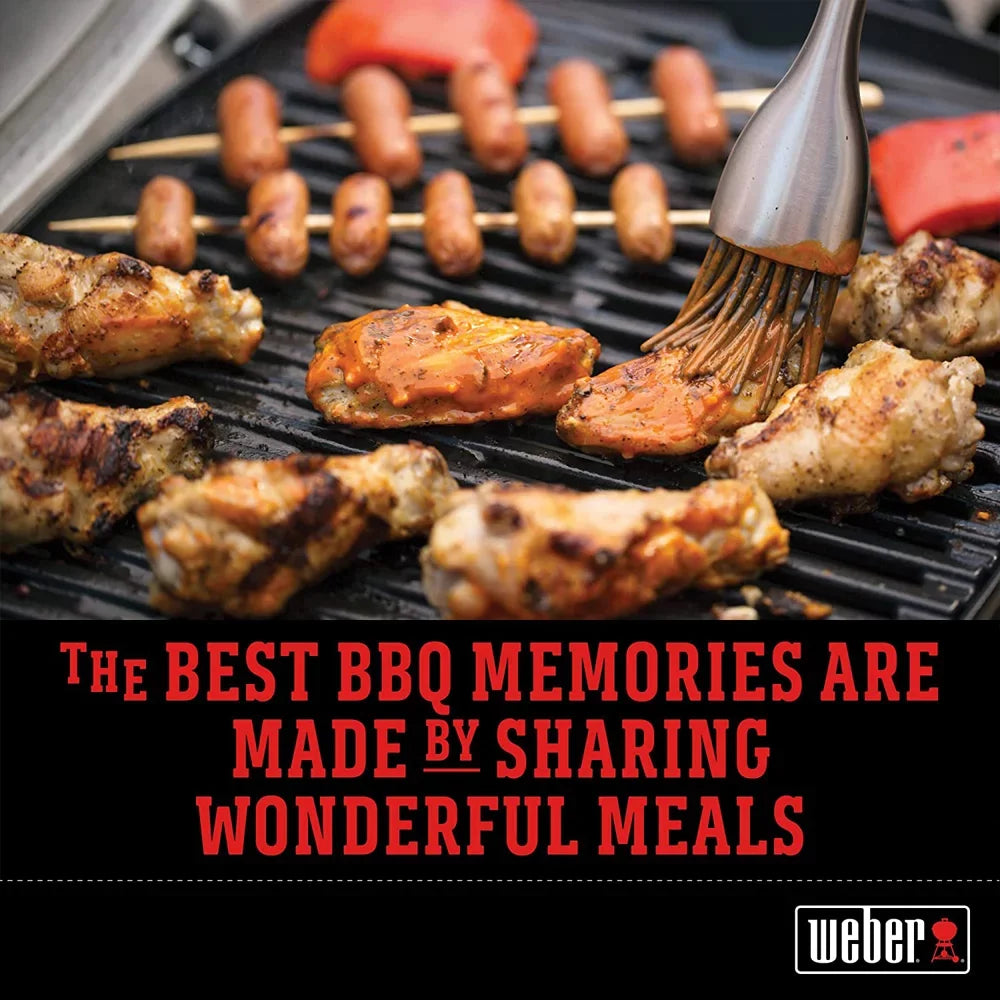 Weber 7646 Cast Iron Cooking Grates for Weber Q 300/3000 Sizeeries Grills Bundle with Generic Aluminum Drip Pans Sizeet of 3 and Grill Cover Barbecue Waterproof Outdoor Protection