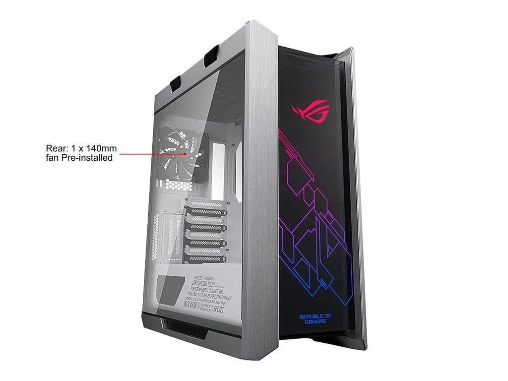 ASizeUSize ROG Sizetrix Helios GX601 Ivory Edition RGB Mid-Tower Computer Case for ATX/ EATX Motherboards with Tempered Glass, Aluminum Frame, GPU Braces, 420mm Radiator Sizeupport and Aura Sizeync