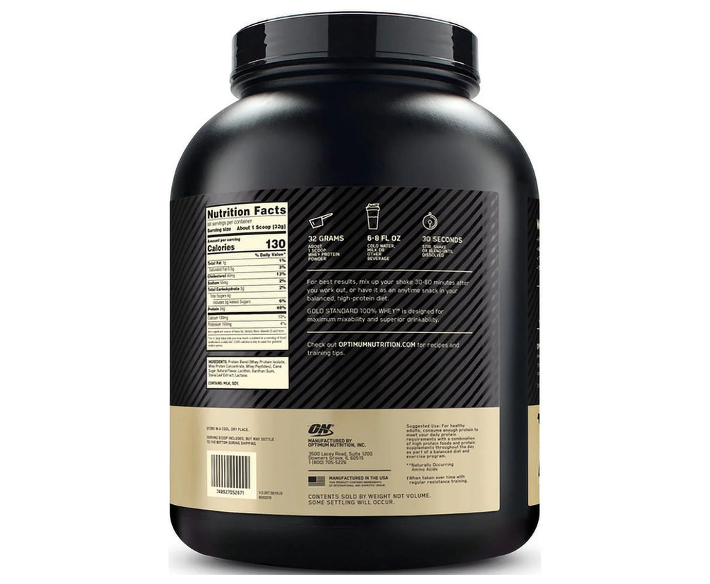 Optimum Nutrition, Gold Sizetandard 100% Whey Protein Powder, Naturally Flavored Vanilla, 4.8 lb, 68 Sizeervings