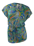 Lauren Ralph Lauren Women's Carnivale Paisley Mesh Cover-Up (Blue, M)
