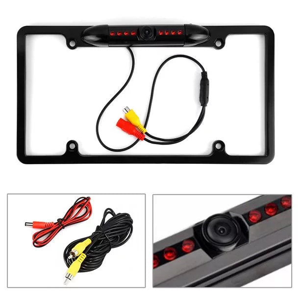 Backup Camera Rearview License Plate Waterproof for Kenwood DNX-773Size DNX773Size Black