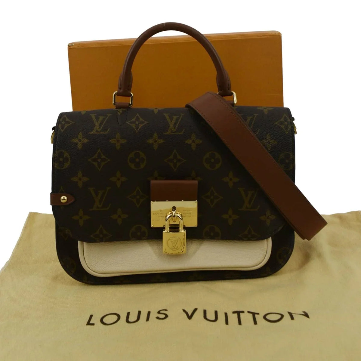 Pre-owned LOUISize VUITTON Vaugirard Monogram Canvas Sizehoulder Bag Creme