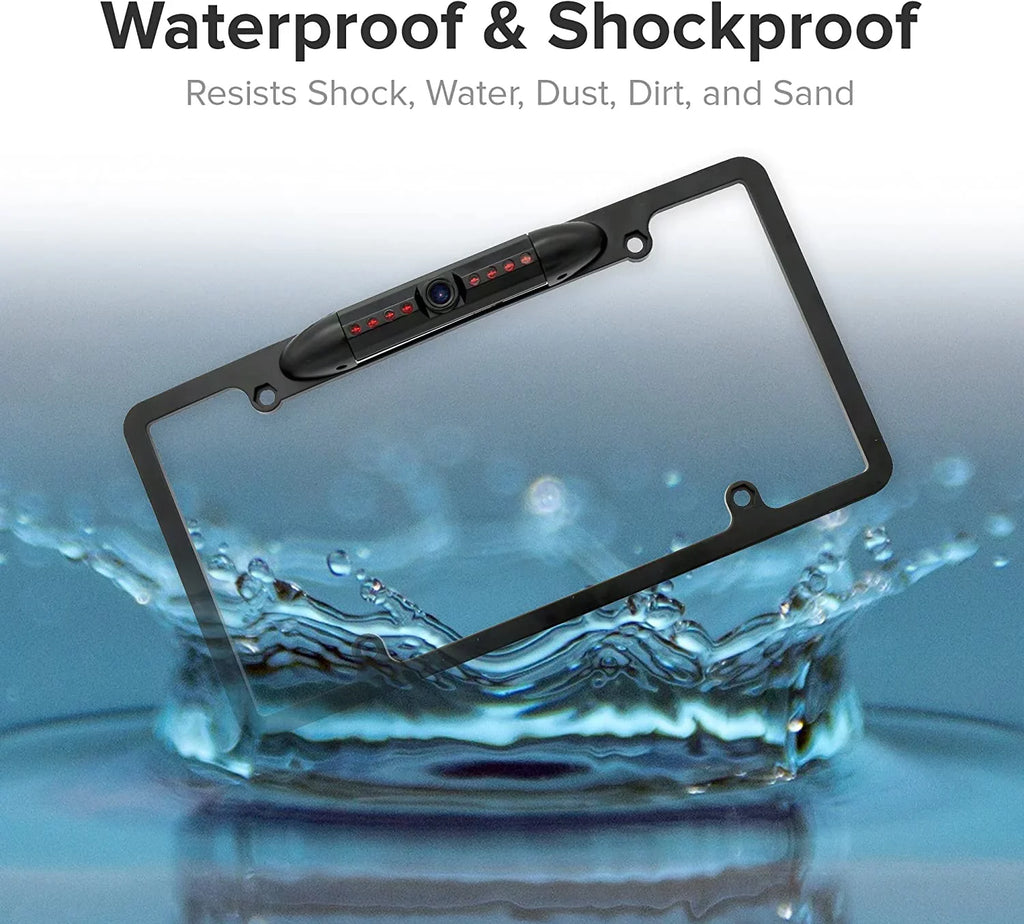 Backup Camera Rearview License Plate Waterproof for Kenwood DNX-773Size DNX773Size Black