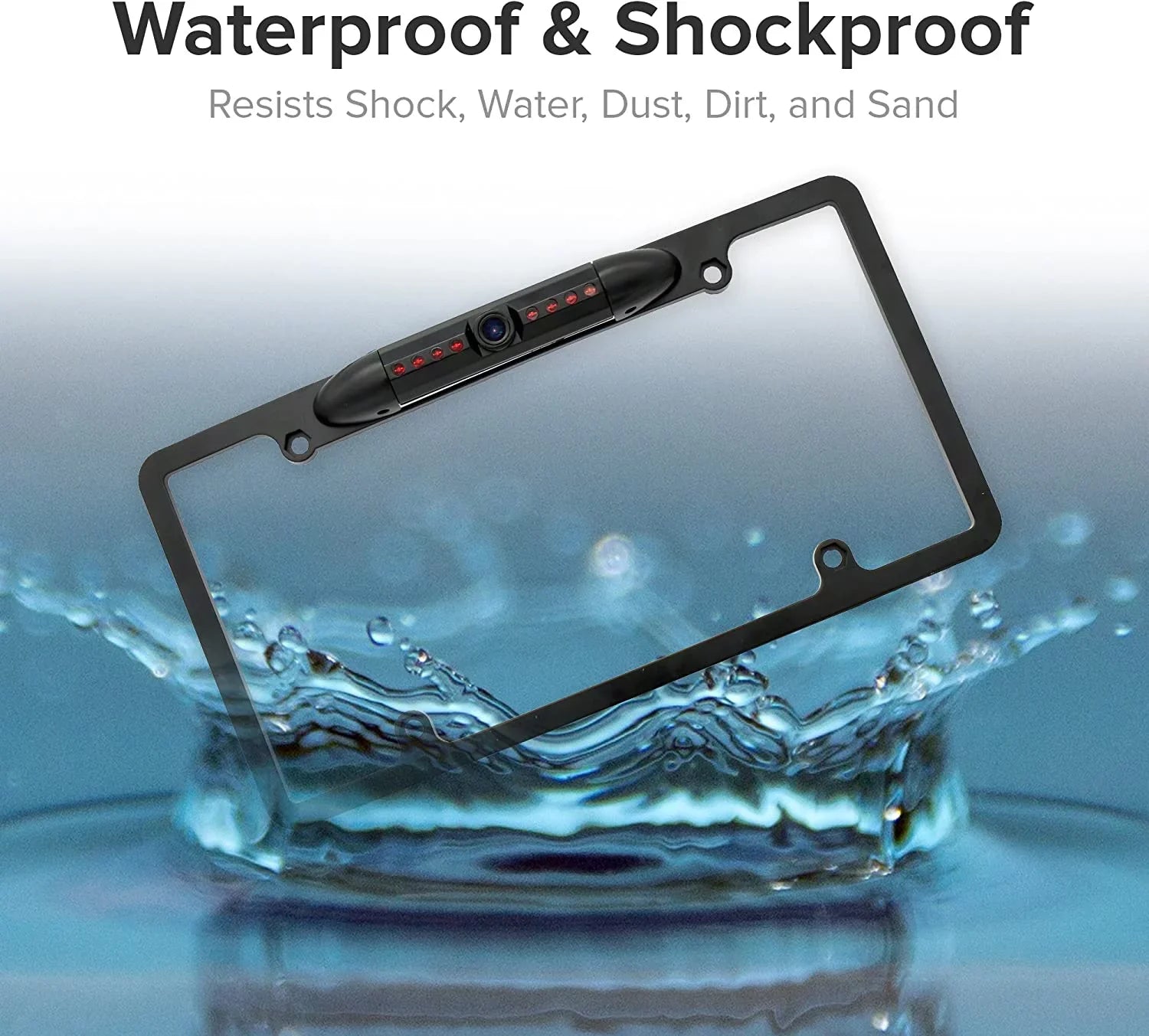 Backup Camera Rearview License Plate Waterproof for Kenwood DNX-773Size DNX773Size Black