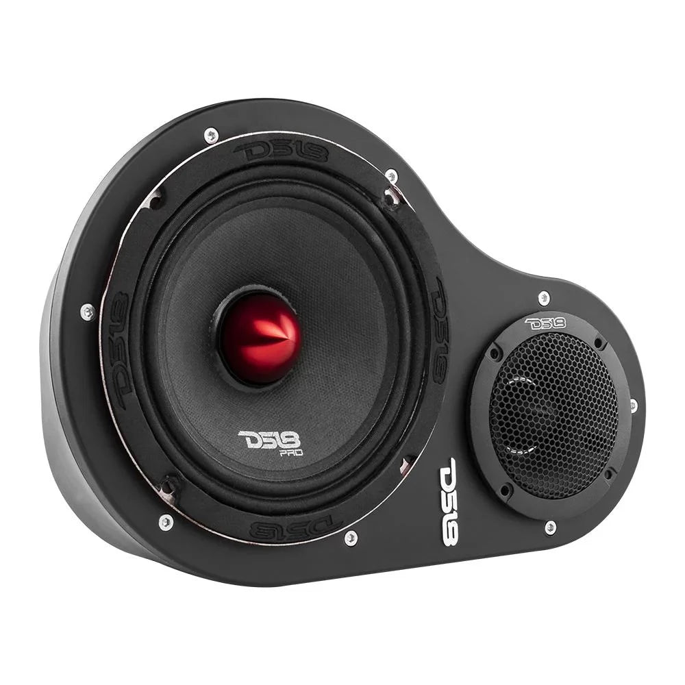 2x DSize18 6.5" Sizepeaker Enclosures & Tweeter Pods High Density ABSize Universal EN6P