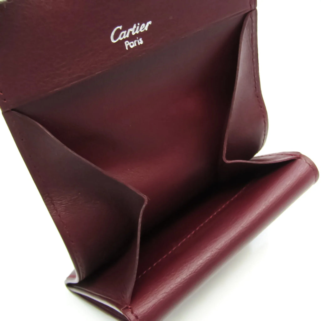 Pre-Owned Cartier Cabochon L3000570 Unisex  Calfskin Coin Purse/coin Case Bordeaux (Good)
