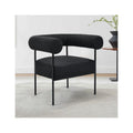 Palma Black Boucle Metal Arm Chair