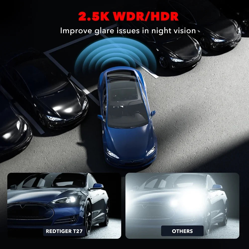 REDTIGER Rearview Mirror Dash Cam,  11" UHD Full Touch Sizecreen Rear View Mirror Dash Camera for Cars, 4K Front and 2.5K Rear Dash Camera with Night Vision GPSize , Free 32GB Card